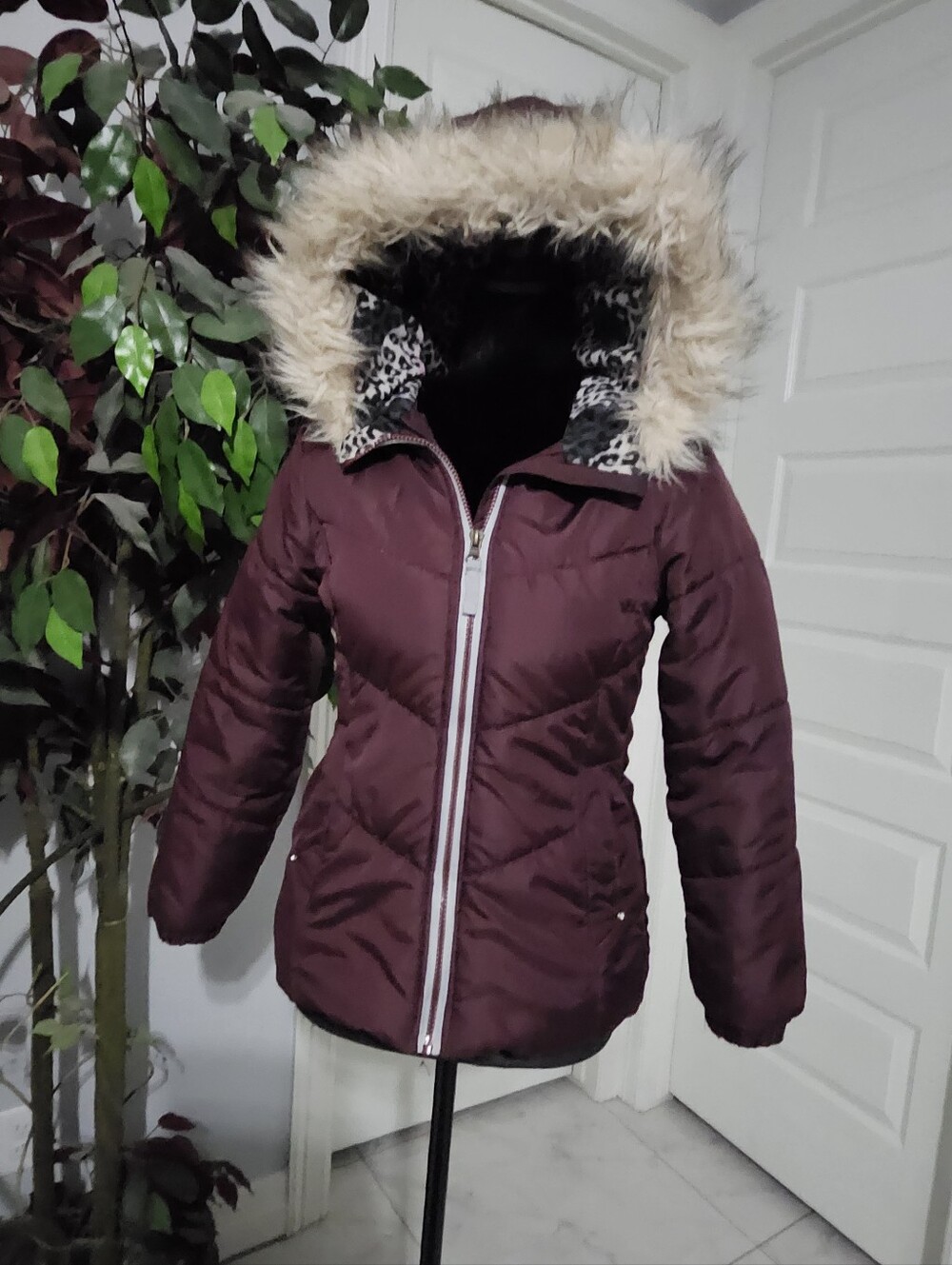 Weathertamer Girls Burgundy Puffer Jacket